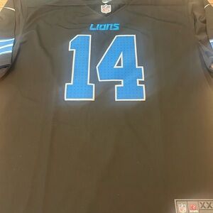 Detroit Lions #14 Amon St Brown Black & Blue Men's NFL Jersey